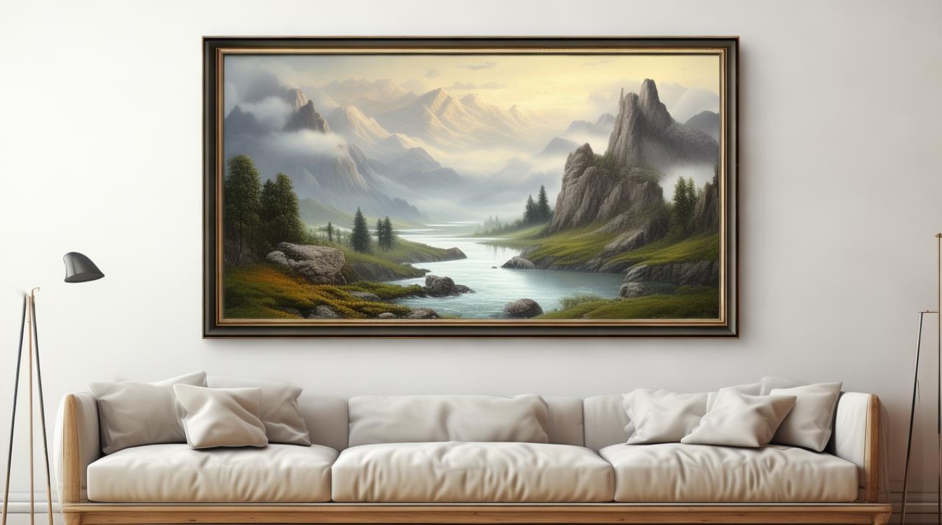 2025客厅山水画挂哪里?旺财避凶有讲究!-图1 2025客厅山水画挂哪里?旺财避凶有讲究!-图1