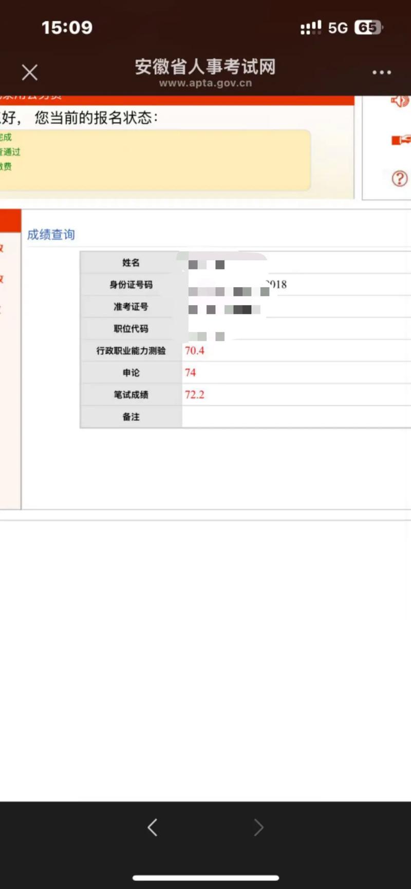国考安徽成绩-图1