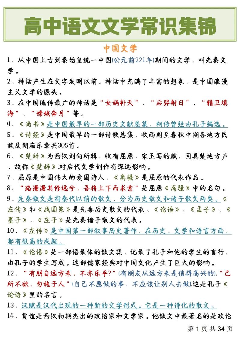 高考语文文学常识，哪些是必备核心考点？-图2