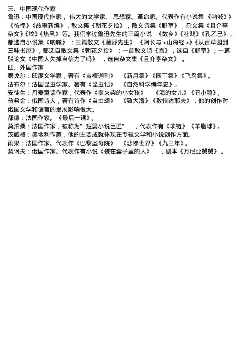 中考文学常识复习,考点有哪些?-图3 中考文学常识复习,考点有哪些?-图3
