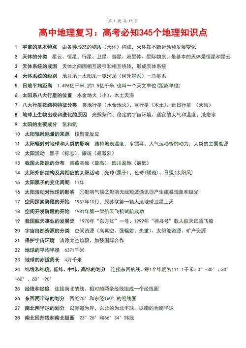 高中地理常识有哪些必备要点？-图1