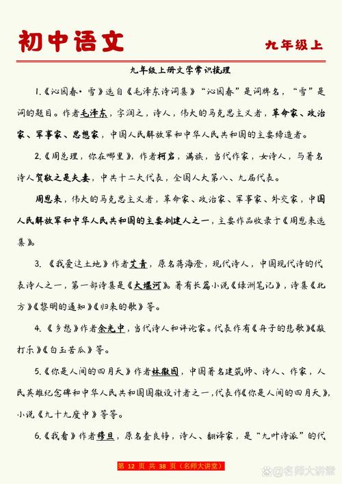 初中语文文学常识有哪些重点?-图1 初中语文文学常识有哪些重点?-图1