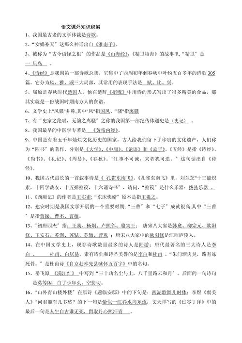 小学语文常识积累大全-图1