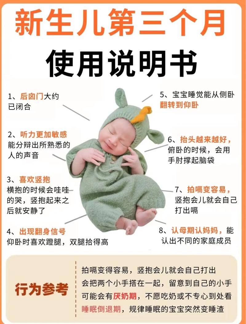 三个月婴儿护理常识，新手爸妈必知的喂养、睡眠与日常照护要点有哪些？-图1