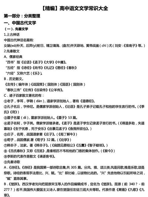 高中必备的文学常识-图1 高中必备的文学常识-图1