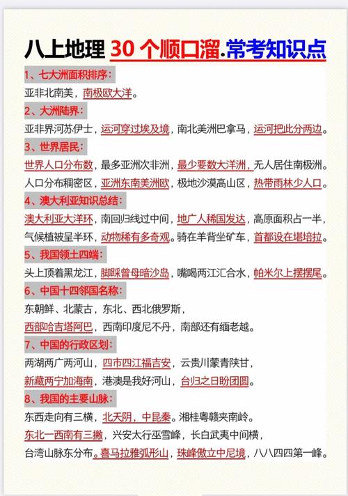 初中地理必备常识具体包含哪些核心知识点？如何高效掌握这些关键内容？-图2