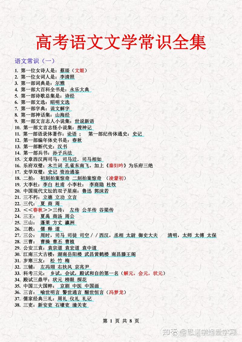 高考文学常识考纲究竟要考哪些重点内容？-图3